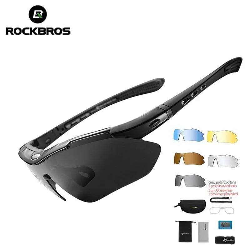 Polarisierte Sport-Sonnenbrille für Herren, Rennradbrille, Mountainbike-Fahrradschutzbrille, 5 Linsen