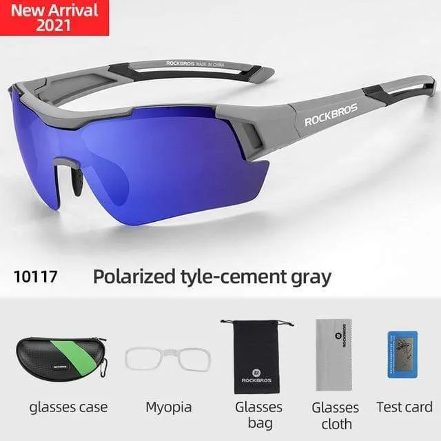 Polarisierte Sport-Sonnenbrille für Herren, Rennradbrille, Mountainbike-Fahrradschutzbrille, 5 Linsen