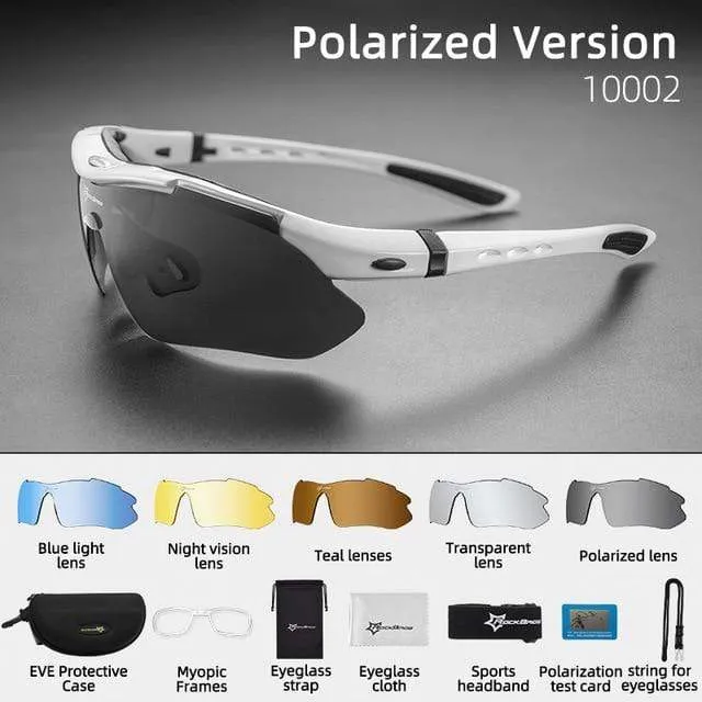 Polarisierte Sport-Sonnenbrille für Herren, Rennradbrille, Mountainbike-Fahrradschutzbrille, 5 Linsen