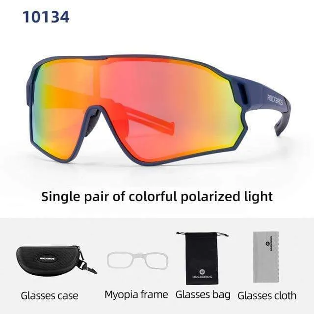 Polarisierte Sport-Sonnenbrille für Herren, Rennradbrille, Mountainbike-Fahrradschutzbrille, 5 Linsen