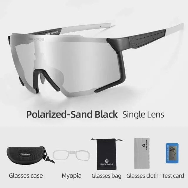 Polarisierte Sport-Sonnenbrille für Herren, Rennradbrille, Mountainbike-Fahrradschutzbrille, 5 Linsen