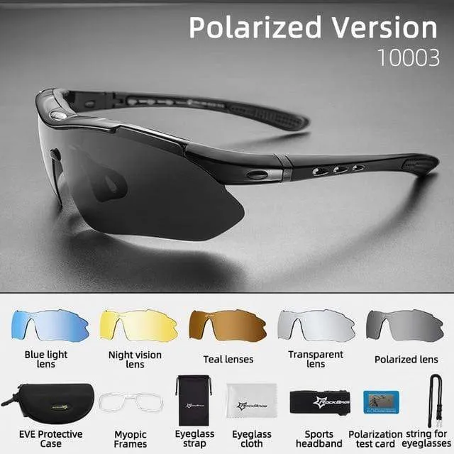 Polarisierte Sport-Sonnenbrille für Herren, Rennradbrille, Mountainbike-Fahrradschutzbrille, 5 Linsen