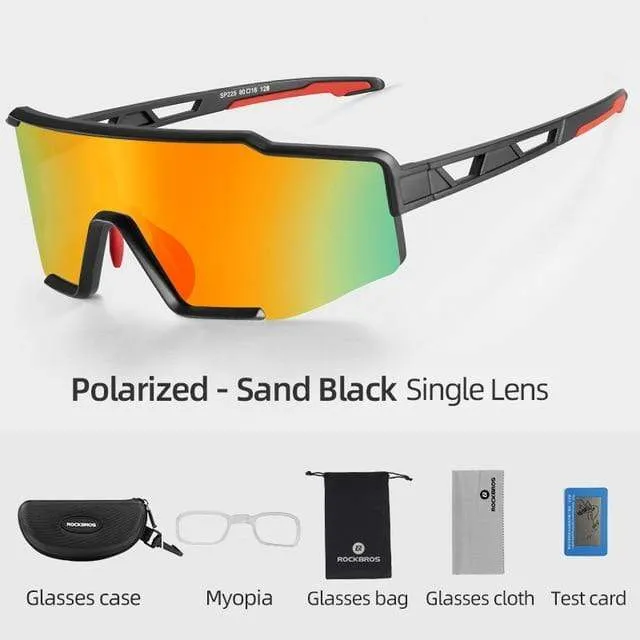 Polarisierte Sport-Sonnenbrille für Herren, Rennradbrille, Mountainbike-Fahrradschutzbrille, 5 Linsen