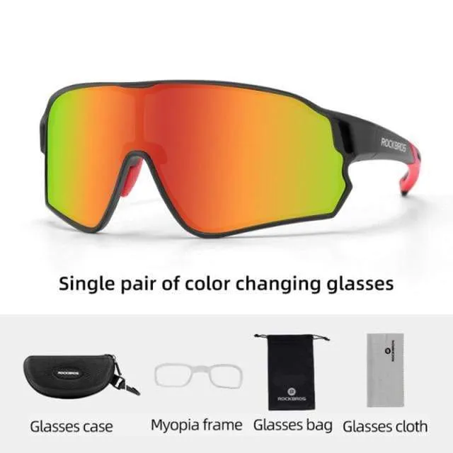 Polarisierte Sport-Sonnenbrille für Herren, Rennradbrille, Mountainbike-Fahrradschutzbrille, 5 Linsen