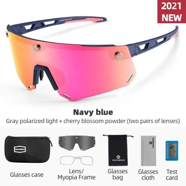 Polarisierte Sport-Sonnenbrille für Herren, Rennradbrille, Mountainbike-Fahrradschutzbrille, 5 Linsen