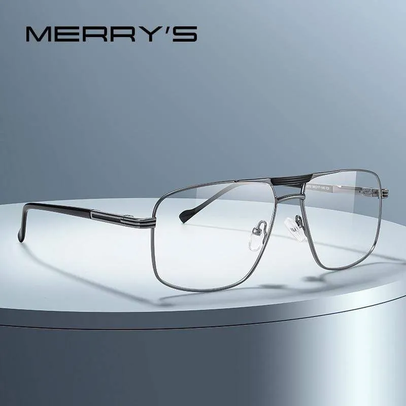 Männer Klassische Quadratische Gläser Optik Rahmen Luxus Doppel Brücke Brillen Rahmen Optische Brillen S2012