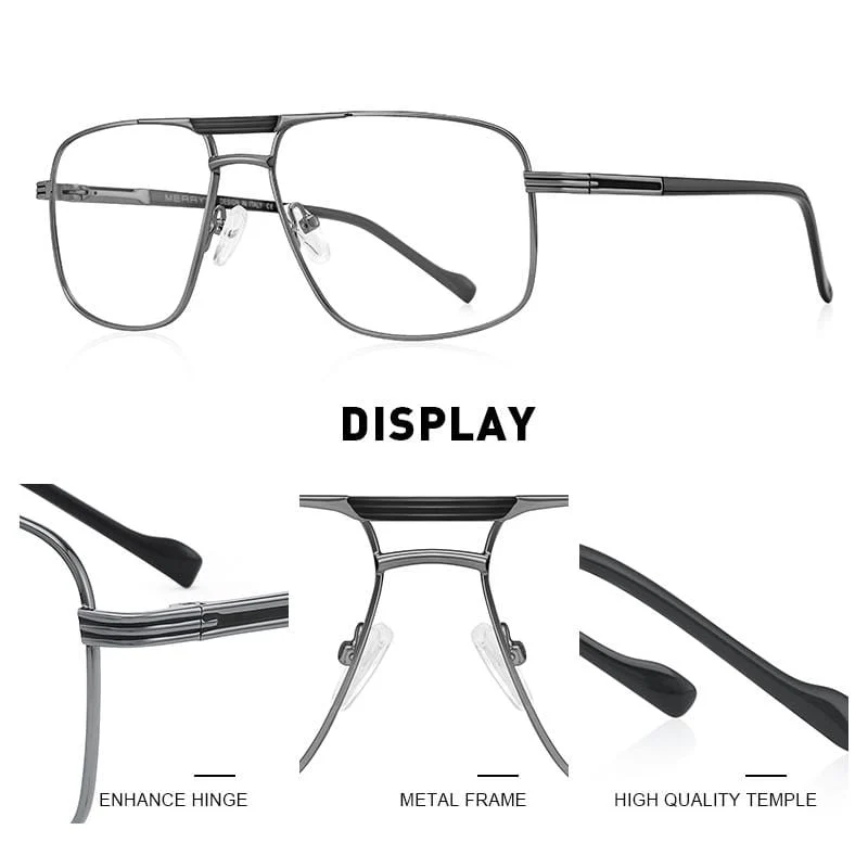 Männer Klassische Quadratische Gläser Optik Rahmen Luxus Doppel Brücke Brillen Rahmen Optische Brillen S2012