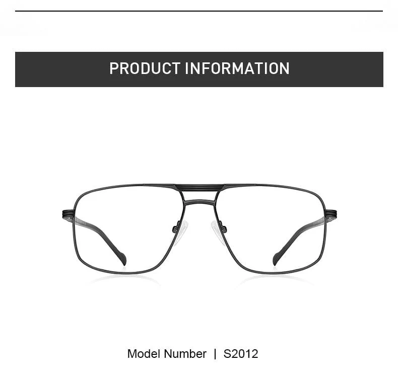 Männer Klassische Quadratische Gläser Optik Rahmen Luxus Doppel Brücke Brillen Rahmen Optische Brillen S2012