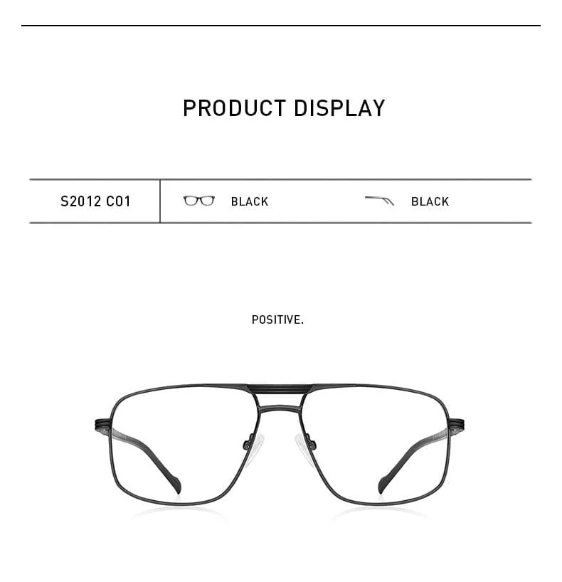 Männer Klassische Quadratische Gläser Optik Rahmen Luxus Doppel Brücke Brillen Rahmen Optische Brillen S2012