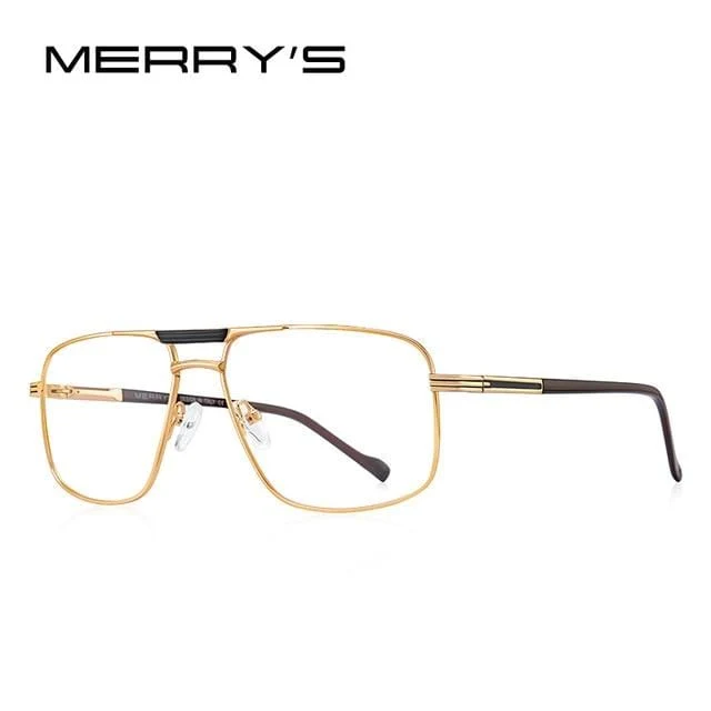 Männer Klassische Quadratische Gläser Optik Rahmen Luxus Doppel Brücke Brillen Rahmen Optische Brillen S2012