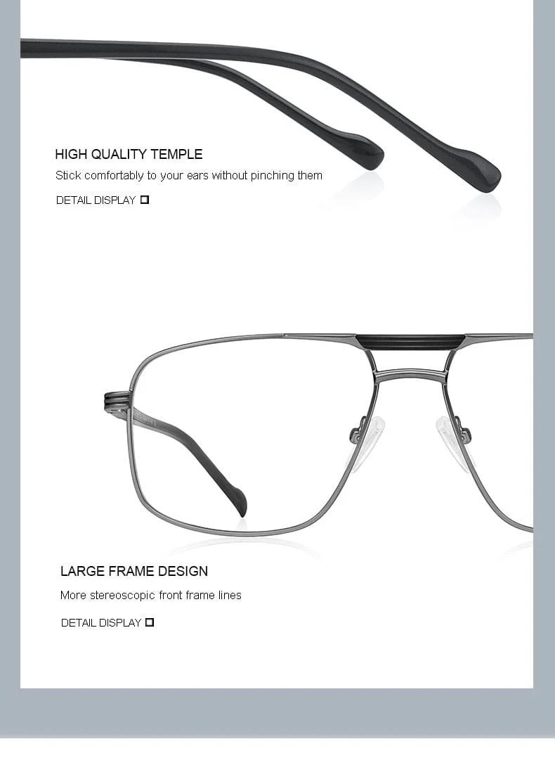 Männer Klassische Quadratische Gläser Optik Rahmen Luxus Doppel Brücke Brillen Rahmen Optische Brillen S2012