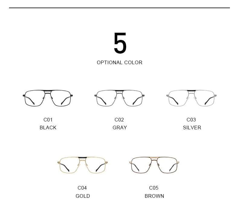 Männer Klassische Quadratische Gläser Optik Rahmen Luxus Doppel Brücke Brillen Rahmen Optische Brillen S2012