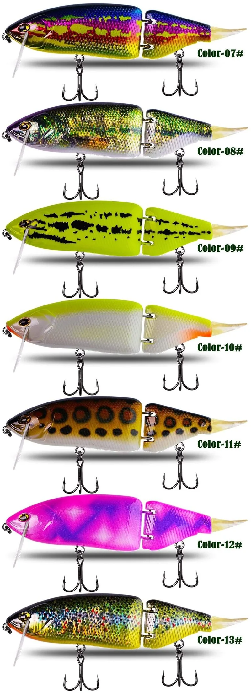 Angelköder, 1 Stück, 165 mm, 60 g, 17 Farben, mit Gelenk, Bass, Schwimmen, harter Köder, Hecht, leuchtend