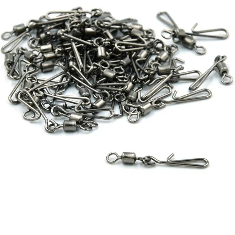 20 stücke Angelwirbel Rolling Swivel Interlock Snap Größe 12/10/8/6/4/2 Haken Köder Anschluss Terminal Tackle Swivel Angeln 2032