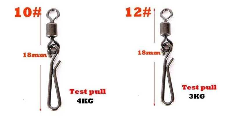 20 stücke Angelwirbel Rolling Swivel Interlock Snap Größe 12/10/8/6/4/2 Haken Köder Anschluss Terminal Tackle Swivel Angeln 2032