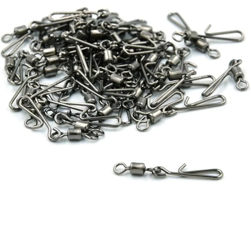 20 stücke Angelwirbel Rolling Swivel Interlock Snap Größe 12/10/8/6/4/2 Haken Köder Anschluss Terminal Tackle Swivel Angeln 2032