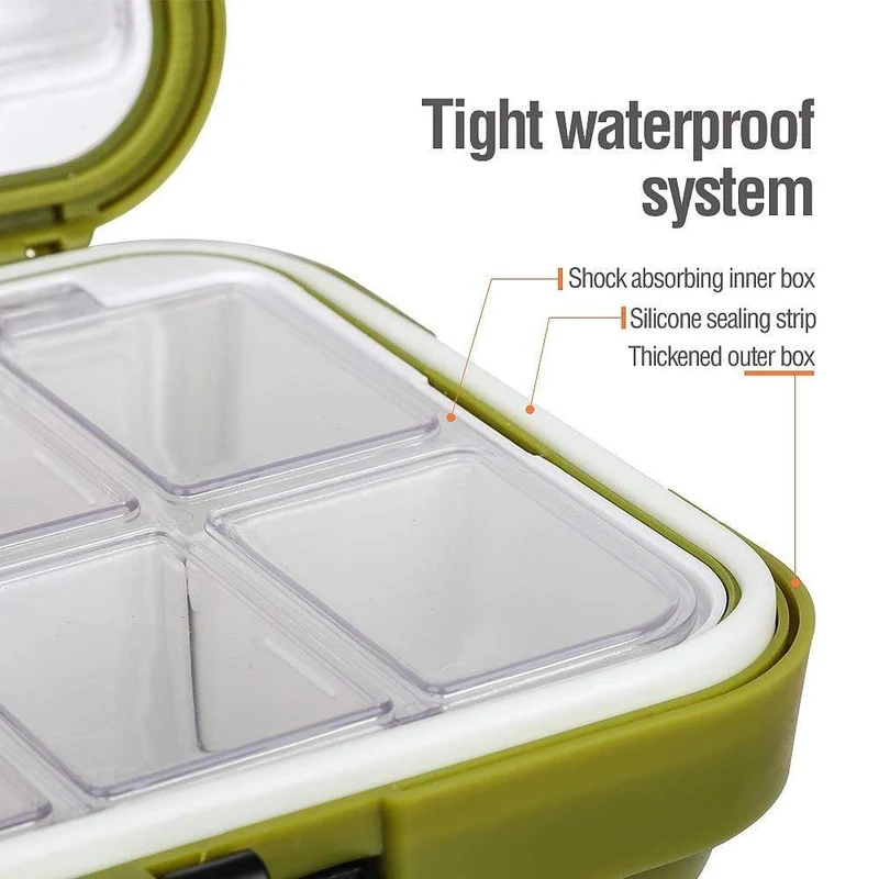 Große Kapazität 24/28 Grid Angelausrüstung Zubehör Wasserdichte Unterbox Angelhaken Zubehör Werkzeugaufbewahrungsbox Angelgerät Box