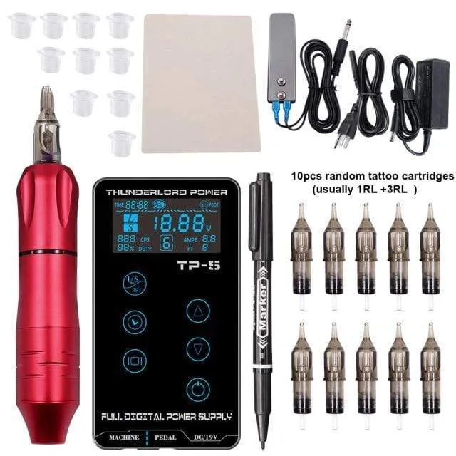 Tattoo Maschine Kit Tattoo Netzteil Rotary Stift Mit Patronen Nadeln Für Permanent Make-Up Augenbrauen Microblading Nadeln
