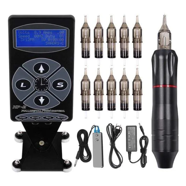 Tattoo Maschine Kit Tattoo Netzteil Rotary Stift Mit Patronen Nadeln Für Permanent Make-Up Augenbrauen Microblading Nadeln