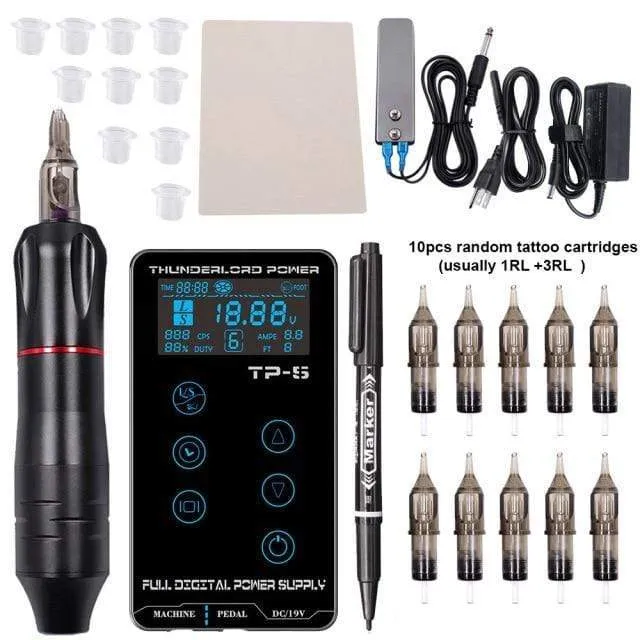 Tattoo Maschine Kit Tattoo Netzteil Rotary Stift Mit Patronen Nadeln Für Permanent Make-Up Augenbrauen Microblading Nadeln
