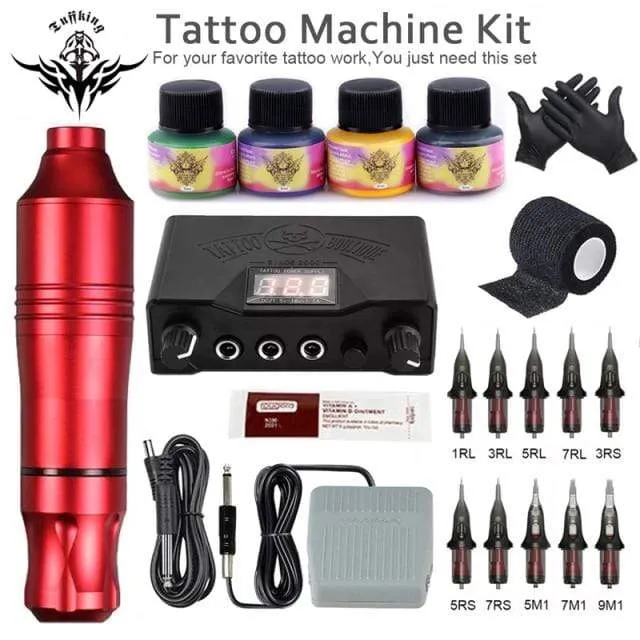 Professionelles Tattoo-Maschinenset, Rotationspistole, Tattoo-Stift, Patronen, Nadeln, Sets, Permanent Make-up-Maschine, Body Art Tattoo Supplies