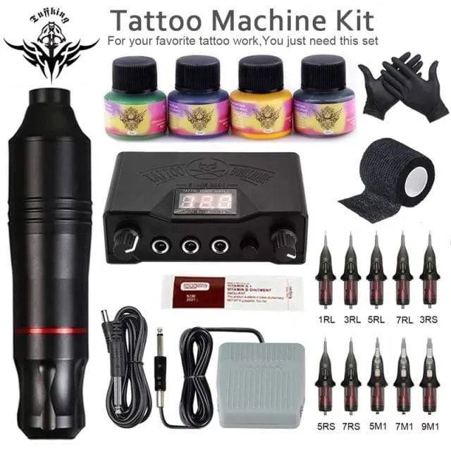 Professionelles Tattoo-Maschinenset, Rotationspistole, Tattoo-Stift, Patronen, Nadeln, Sets, Permanent Make-up-Maschine, Body Art Tattoo Supplies