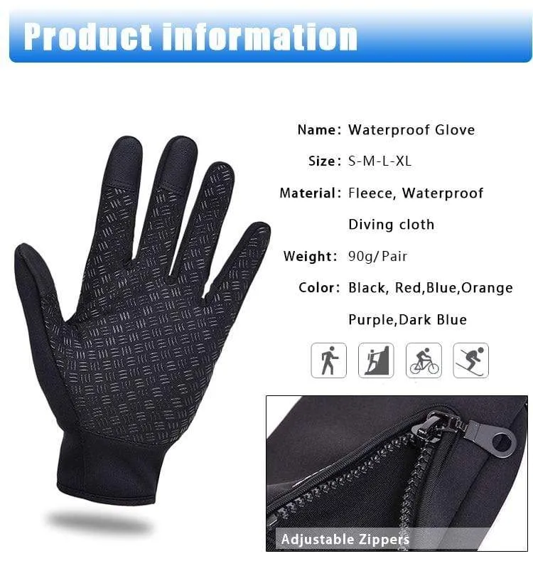 Thermische Skihandschuhe Männer Frauen Winter Skifahren Fleece wasserdicht Snowboard Handschuhe Touchscreen Schnee Motorrad warme Fäustlinge