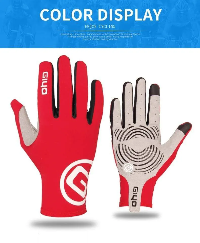 Touchscreen Lange Vollfinger Gel Sport Fahrradhandschuhe Damen Herren Fahrradhandschuhe MTB Rennrad Reiten Rennhandschuhe