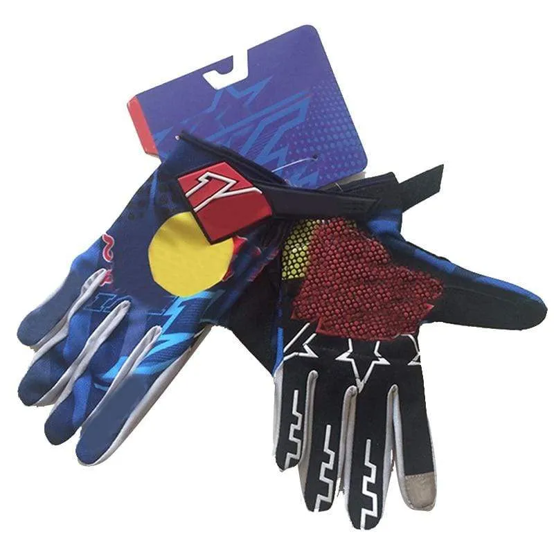Ein Paar Fahrradhandschuhe 3D-Druck MTB Fahrrad Sport Stoßfeste Vollfinger-Wanderhandschuhe aus Mesh