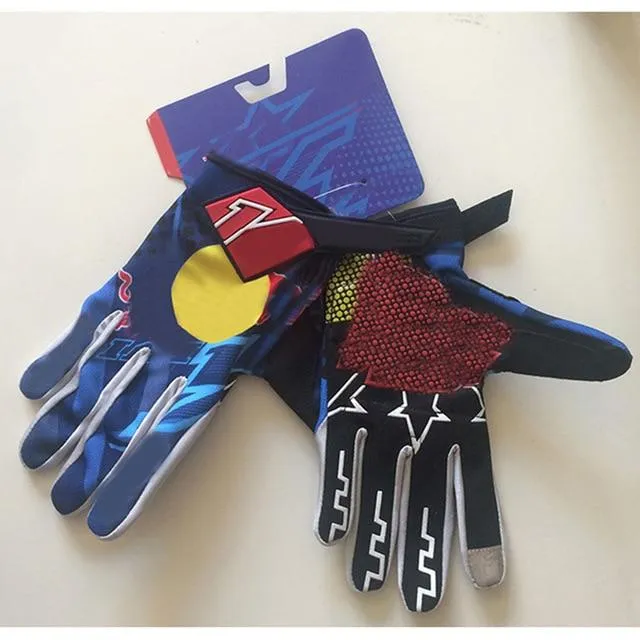 Ein Paar Fahrradhandschuhe 3D-Druck MTB Fahrrad Sport Stoßfeste Vollfinger-Wanderhandschuhe aus Mesh