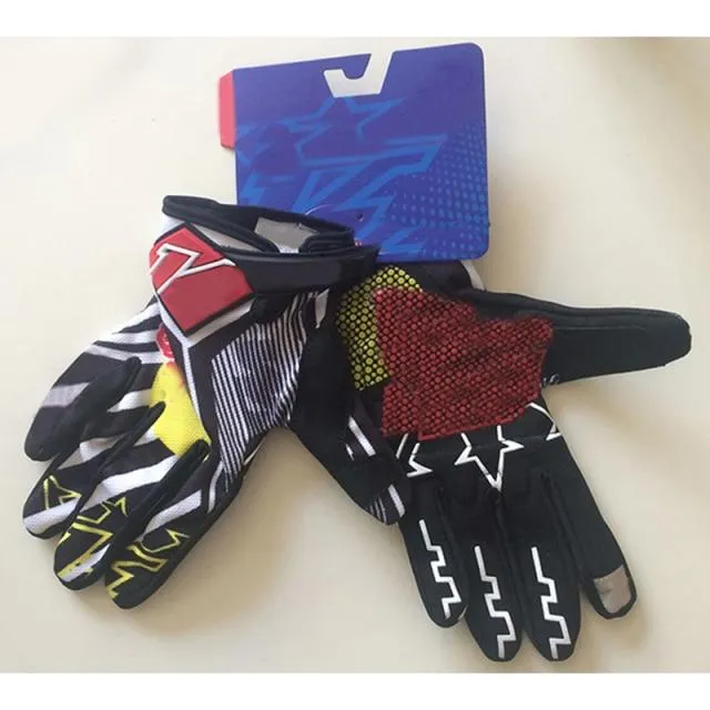 Ein Paar Fahrradhandschuhe 3D-Druck MTB Fahrrad Sport Stoßfeste Vollfinger-Wanderhandschuhe aus Mesh