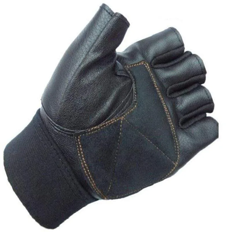 Fingerlose Handschuhe aus PU-Leder mit Totenkopf-Nieten für Herren und Damen, modische Hip-Hop-Handschuhe für Damen, Fitness-Handschuhe, Halbfinger-Handschuhe für Herren