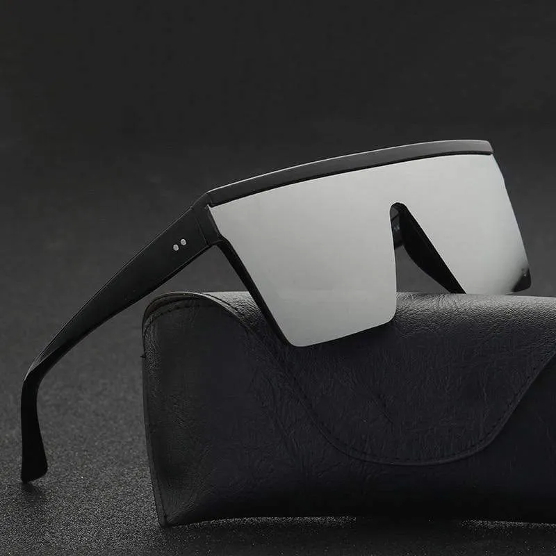 Vintage Männliche Flache Oberseite Sonnenbrille Männer Marke Schwarze Quadratische Schattierungen UV400 Gradienten Sonnenbrille Für Männer Coole Einteilige Designer