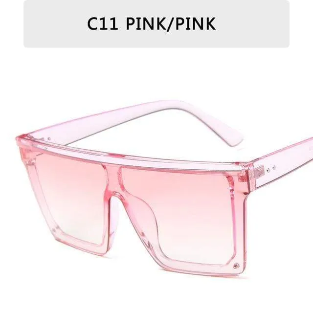 Vintage Männliche Flache Oberseite Sonnenbrille Männer Marke Schwarze Quadratische Schattierungen UV400 Gradienten Sonnenbrille Für Männer Coole Einteilige Designer