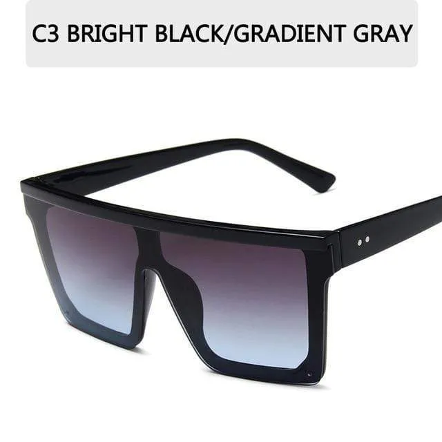 Vintage Männliche Flache Oberseite Sonnenbrille Männer Marke Schwarze Quadratische Schattierungen UV400 Gradienten Sonnenbrille Für Männer Coole Einteilige Designer