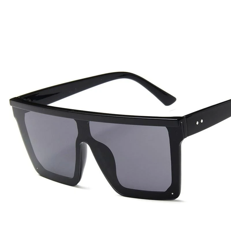 Vintage Männliche Flache Oberseite Sonnenbrille Männer Marke Schwarze Quadratische Schattierungen UV400 Gradienten Sonnenbrille Für Männer Coole Einteilige Designer