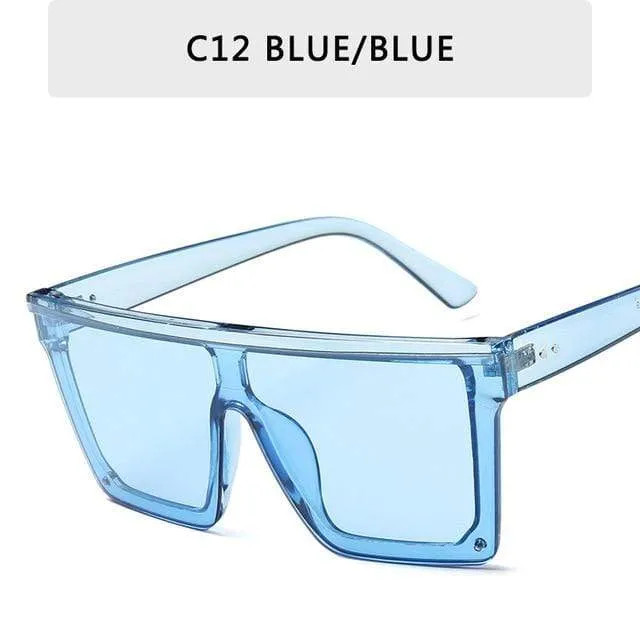 Vintage Männliche Flache Oberseite Sonnenbrille Männer Marke Schwarze Quadratische Schattierungen UV400 Gradienten Sonnenbrille Für Männer Coole Einteilige Designer