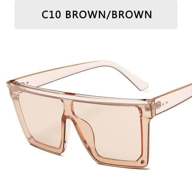Vintage Männliche Flache Oberseite Sonnenbrille Männer Marke Schwarze Quadratische Schattierungen UV400 Gradienten Sonnenbrille Für Männer Coole Einteilige Designer