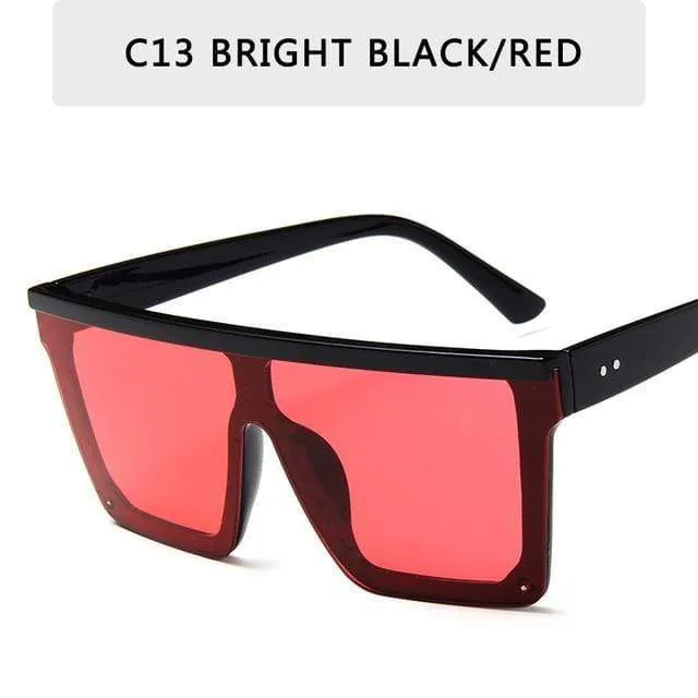 Vintage Männliche Flache Oberseite Sonnenbrille Männer Marke Schwarze Quadratische Schattierungen UV400 Gradienten Sonnenbrille Für Männer Coole Einteilige Designer