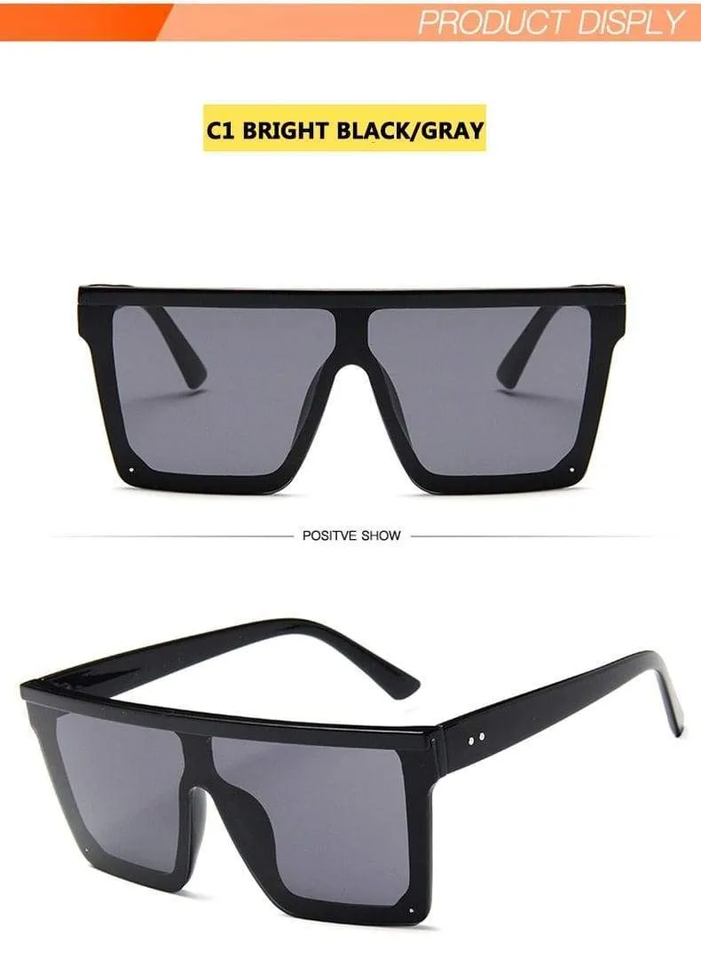 Vintage Männliche Flache Oberseite Sonnenbrille Männer Marke Schwarze Quadratische Schattierungen UV400 Gradienten Sonnenbrille Für Männer Coole Einteilige Designer