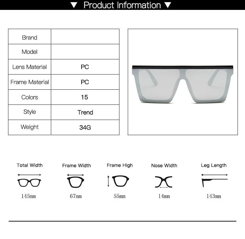 Vintage Männliche Flache Oberseite Sonnenbrille Männer Marke Schwarze Quadratische Schattierungen UV400 Gradienten Sonnenbrille Für Männer Coole Einteilige Designer