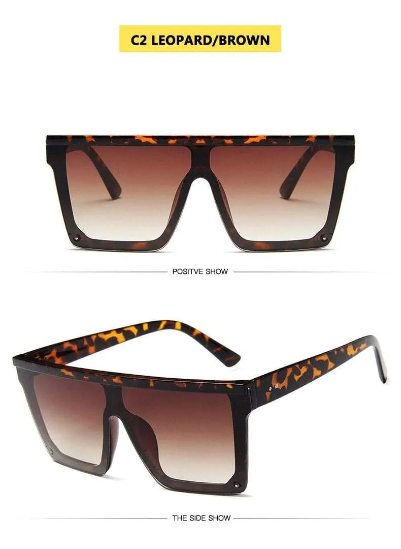 Vintage Männliche Flache Oberseite Sonnenbrille Männer Marke Schwarze Quadratische Schattierungen UV400 Gradienten Sonnenbrille Für Männer Coole Einteilige Designer