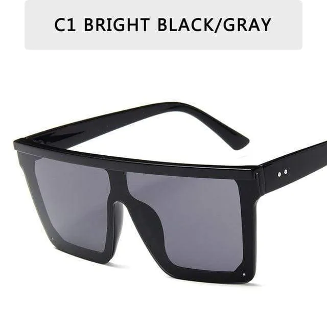 Vintage Männliche Flache Oberseite Sonnenbrille Männer Marke Schwarze Quadratische Schattierungen UV400 Gradienten Sonnenbrille Für Männer Coole Einteilige Designer