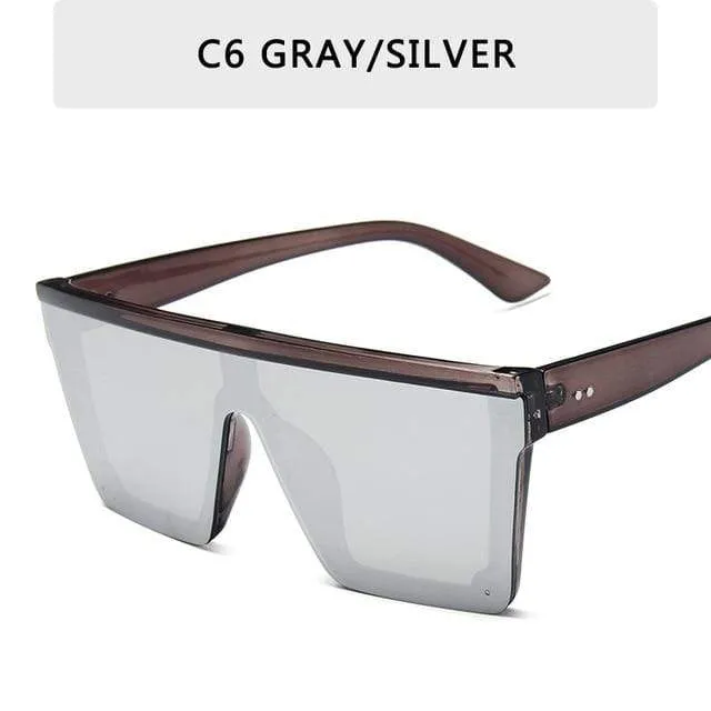 Vintage Männliche Flache Oberseite Sonnenbrille Männer Marke Schwarze Quadratische Schattierungen UV400 Gradienten Sonnenbrille Für Männer Coole Einteilige Designer