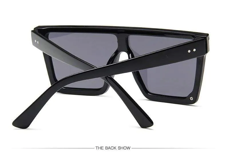 Vintage Männliche Flache Oberseite Sonnenbrille Männer Marke Schwarze Quadratische Schattierungen UV400 Gradienten Sonnenbrille Für Männer Coole Einteilige Designer