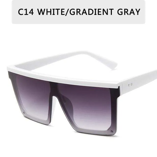 Vintage Männliche Flache Oberseite Sonnenbrille Männer Marke Schwarze Quadratische Schattierungen UV400 Gradienten Sonnenbrille Für Männer Coole Einteilige Designer
