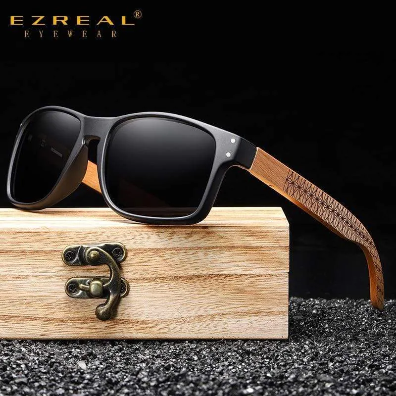 Design Buchenholz handgefertigte Sonnenbrille Männer polarisierte Brille Outdoor Autofahren Sonnenbrille verstärktes Scharnier