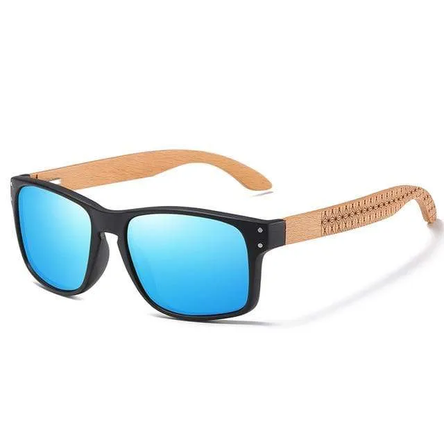 Design Buchenholz handgefertigte Sonnenbrille Männer polarisierte Brille Outdoor Autofahren Sonnenbrille verstärktes Scharnier