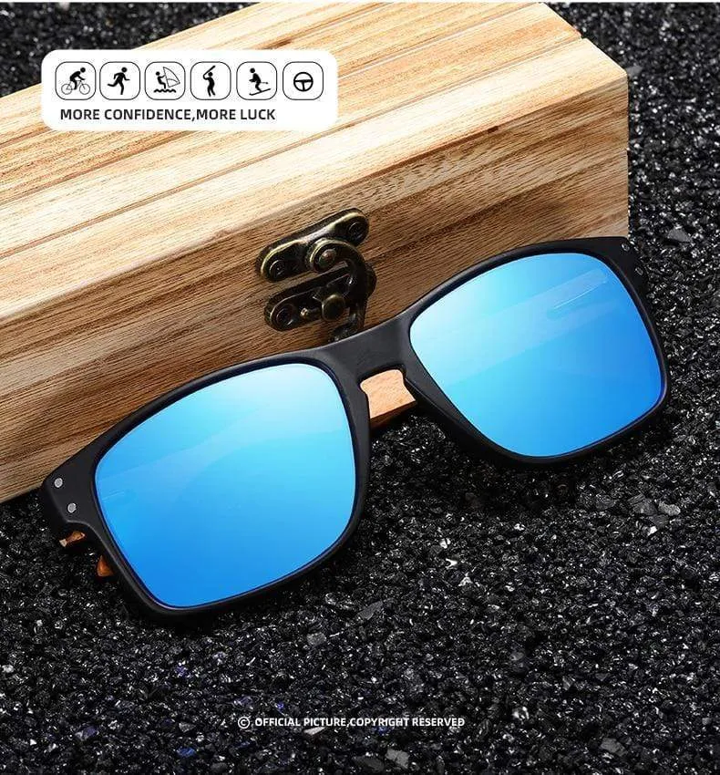 Design Buchenholz handgefertigte Sonnenbrille Männer polarisierte Brille Outdoor Autofahren Sonnenbrille verstärktes Scharnier