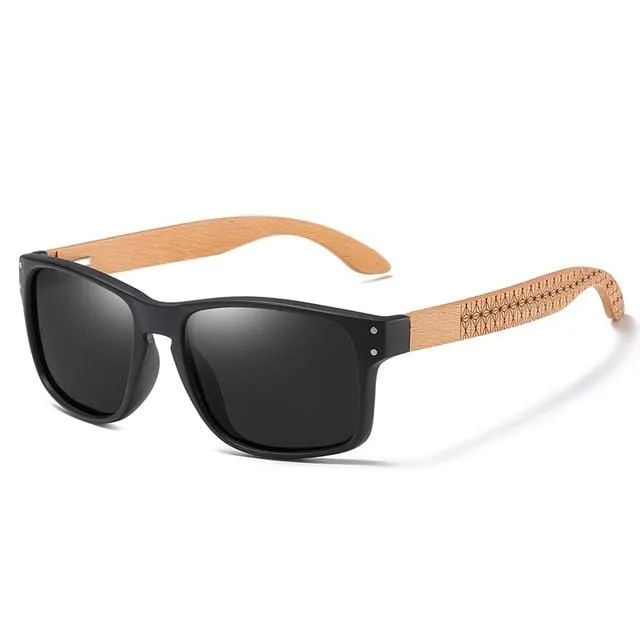 Design Buchenholz handgefertigte Sonnenbrille Männer polarisierte Brille Outdoor Autofahren Sonnenbrille verstärktes Scharnier